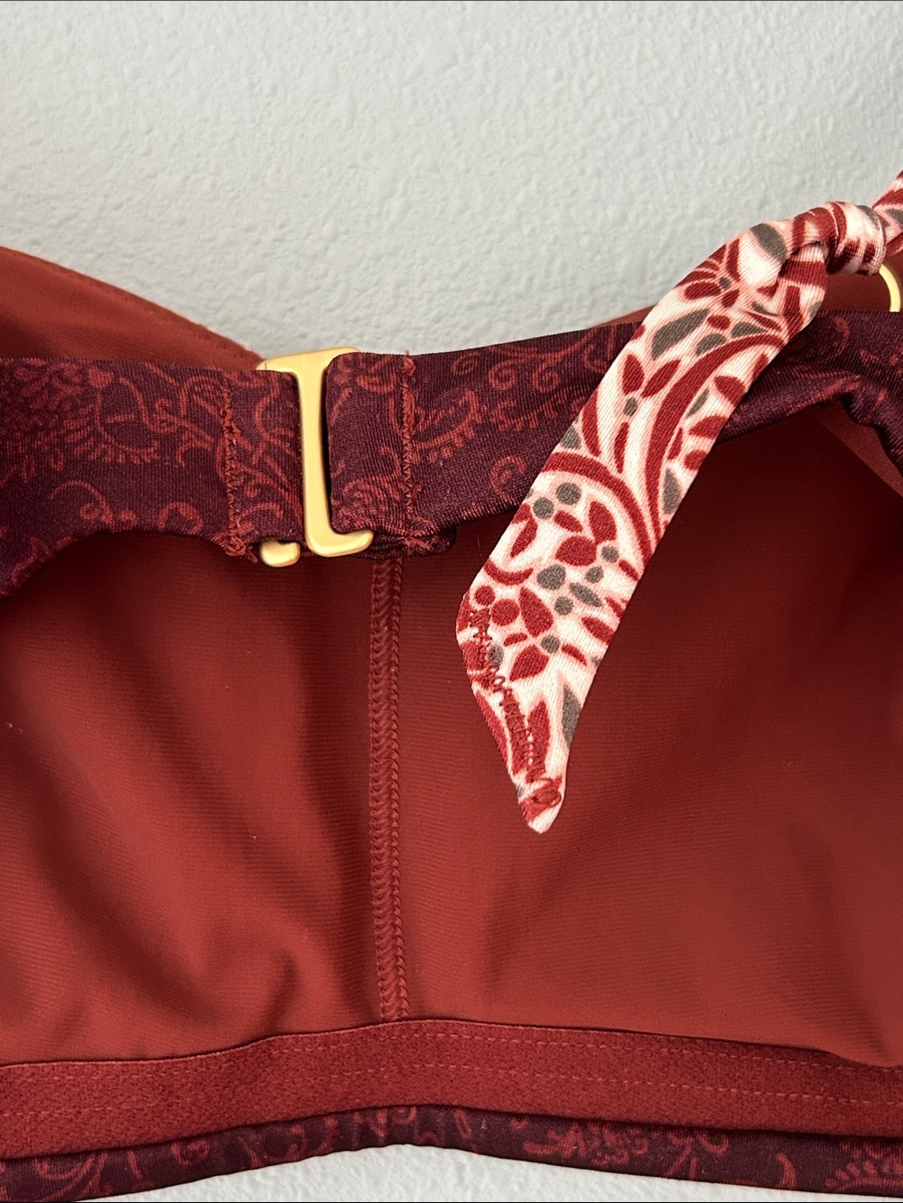 Athleta • NWT Aqualuxe Batik Bandeau Bikini Top Dried Cinnamon Size Medium - Picture 11 of 15